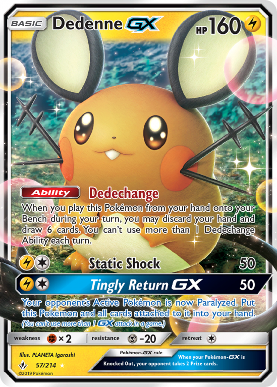 Dedenne-GX 57/214 Sun & Moon Unbroken Bonds