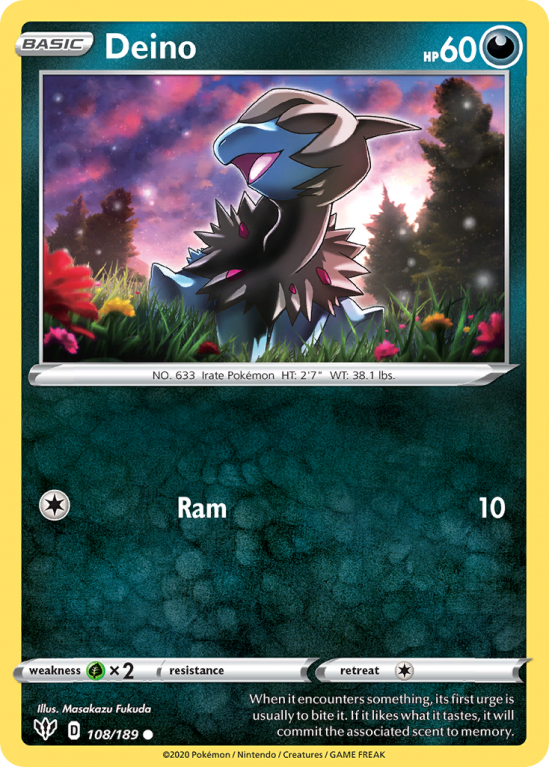 Deino 108/189 Sword & Shield Darkness Ablaze