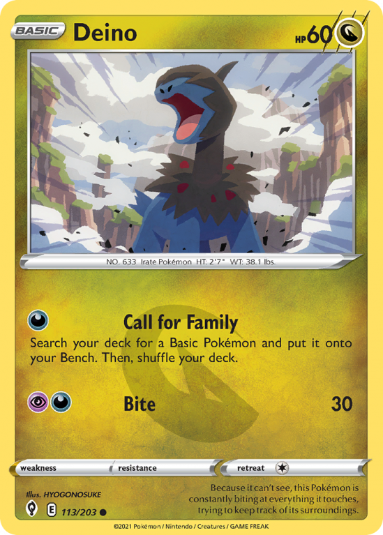 Deino 113/203 Sword & Shield Evolving Skies