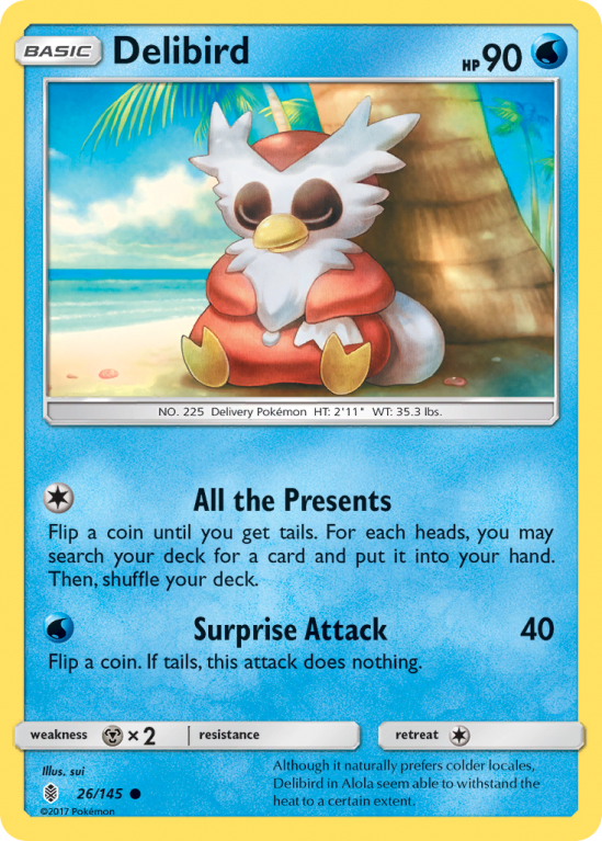 Delibird 26/145 Sun & Moon Guardians Rising