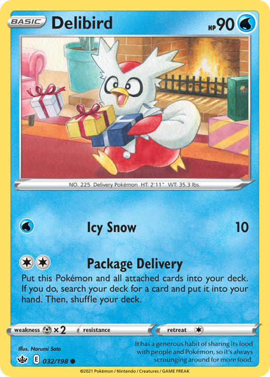 Delibird 32/198 Sword & Shield Chilling Reign