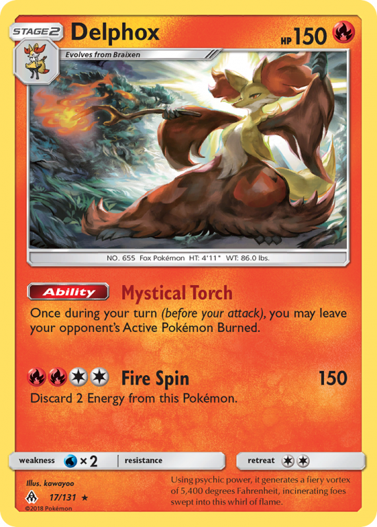 Delphox 17/131 Sun & Moon Forbidden Light