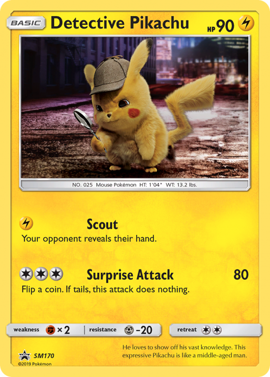 Detective Pikachu SM170/156 Sun & Moon SM Black Star Promos