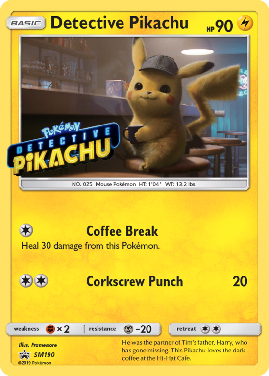 Detective Pikachu SM190/156 Sun & Moon SM Black Star Promos