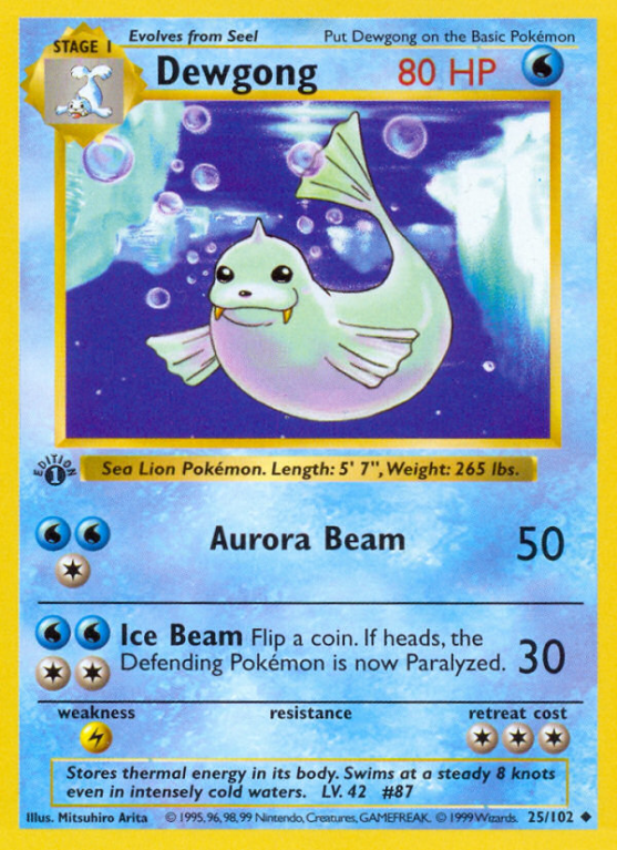 Dewgong 25/102 Base Base Set