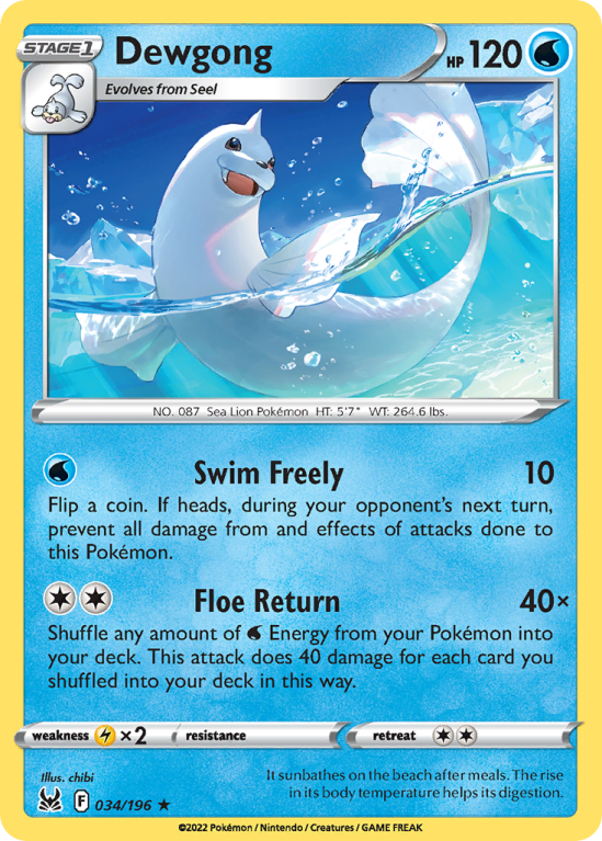 Dewgong 34/196 Sword & Shield Lost Origin