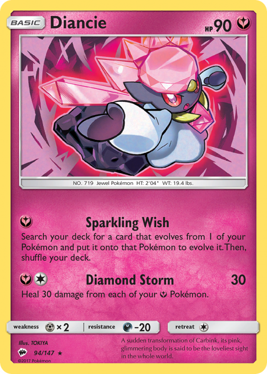 Diancie 94/147 Sun & Moon Burning Shadows
