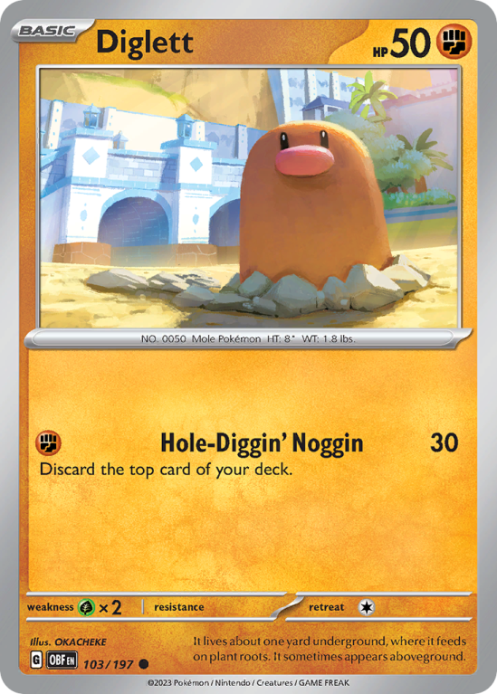 Diglett 103/197 Scarlet & Violet Obsidian Flames