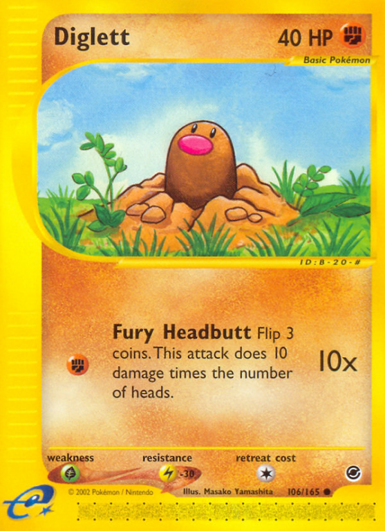 Diglett 106/165 E-Card Expedition Base Set