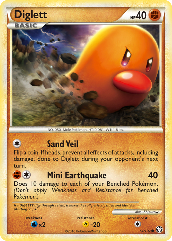 Diglett 61/102 HeartGold & SoulSilver HS—Triumphant