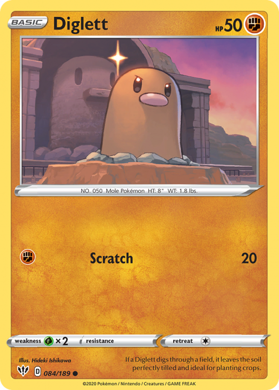 Diglett 84/189 Sword & Shield Darkness Ablaze