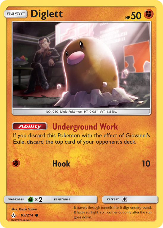 Diglett 85/214 Sun & Moon Unbroken Bonds