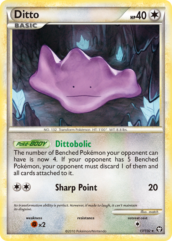 Ditto 17/102 HeartGold & SoulSilver HS—Triumphant