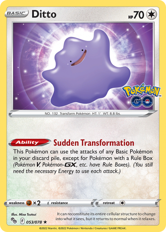 Ditto 53/78 Sword & Shield Pokémon GO