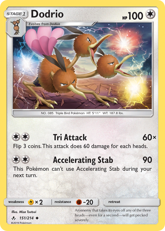 Dodrio 151/214 Sun & Moon Unbroken Bonds
