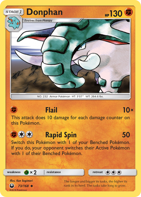 Donphan 73/168 Sun & Moon Celestial Storm