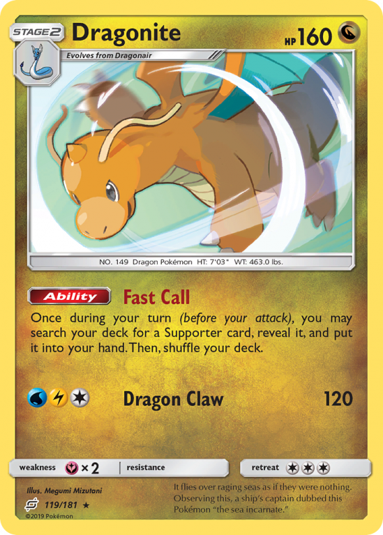 Dragonite 119/181 Sun & Moon Team Up