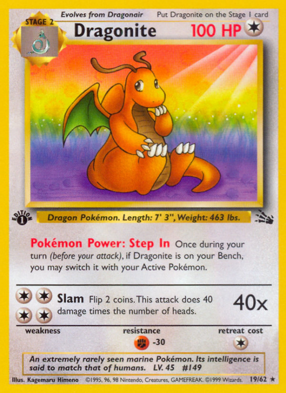 Dragonite 19/62 Base Fossil
