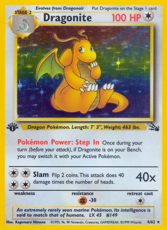 Dragonite 4/62 Base Fossil