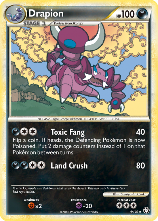Drapion 4/102 HeartGold & SoulSilver HS—Triumphant