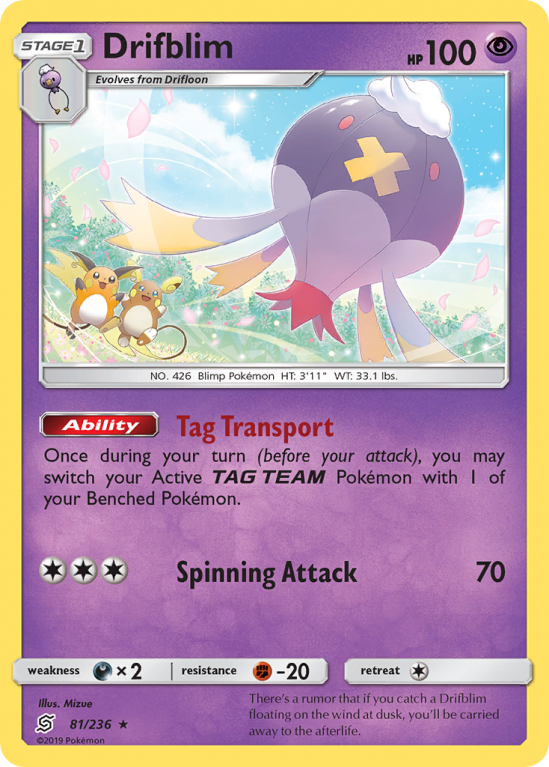 Drifblim 81/236 Sun & Moon Unified Minds