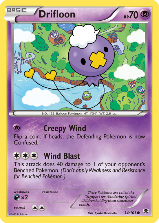 Drifloon 34/101 Black & White Plasma Blast