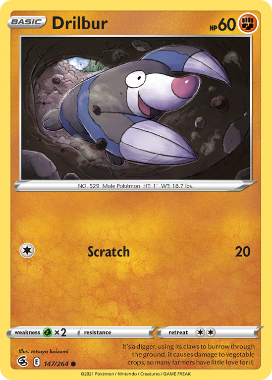 Drilbur 147/264 Sword & Shield Fusion Strike