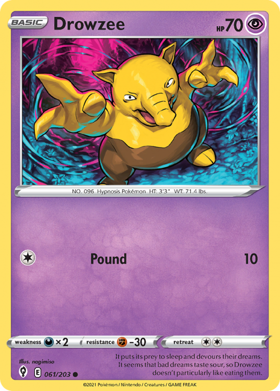Drowzee 61/203 Sword & Shield Evolving Skies