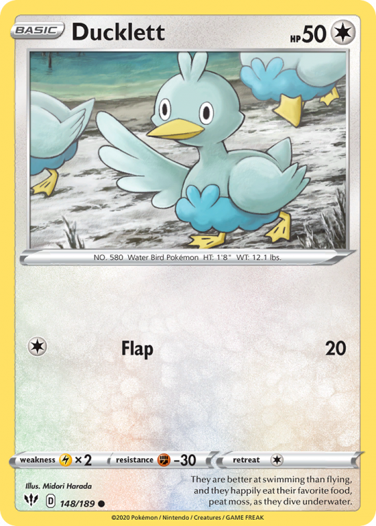 Ducklett 148/189 Sword & Shield Darkness Ablaze