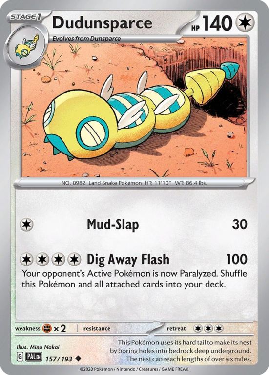 Dudunsparce 157/193 Scarlet & Violet Paldea Evolved