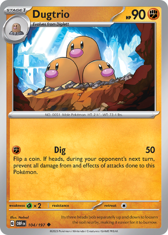 Dugtrio 104/197 Scarlet & Violet Obsidian Flames