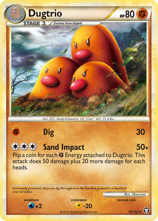 Dugtrio 19/102 HeartGold & SoulSilver HS—Triumphant