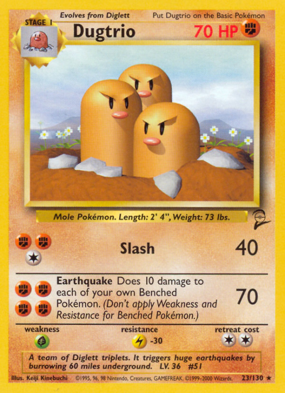 Dugtrio 23/130 Base Base Set 2