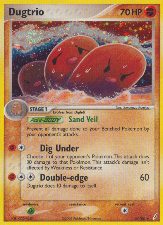 Dugtrio 5/100 EX Crystal Guardians
