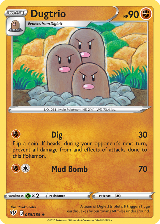 Dugtrio 85/189 Sword & Shield Darkness Ablaze