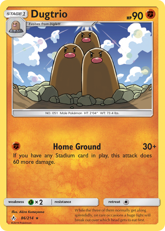 Dugtrio 86/214 Sun & Moon Unbroken Bonds