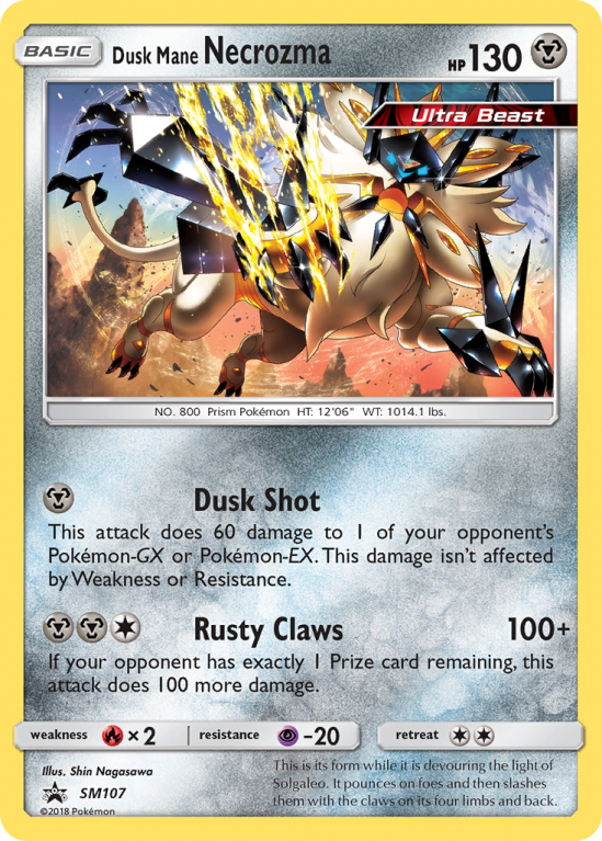 Dusk Mane Necrozma SM107/156 Sun & Moon SM Black Star Promos