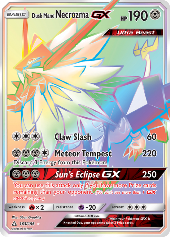 Dusk Mane Necrozma-GX 163/156 Sun & Moon Ultra Prism