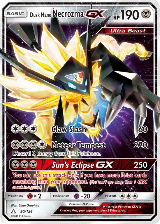 Dusk Mane Necrozma-GX 90/156 Sun & Moon Ultra Prism