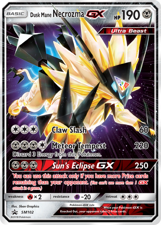 Dusk Mane Necrozma-GX SM102/156 Sun & Moon SM Black Star Promos