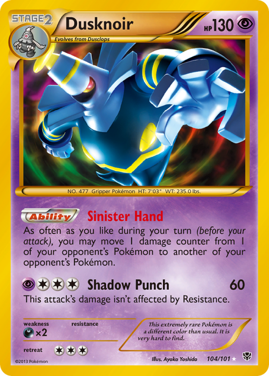 Dusknoir 104/101 Black & White Plasma Blast
