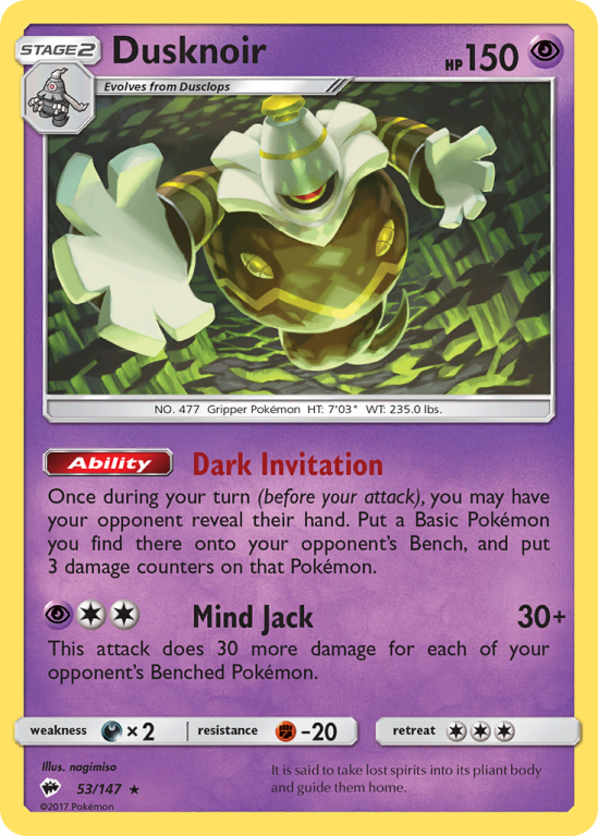 Dusknoir 53/147 Sun & Moon Burning Shadows