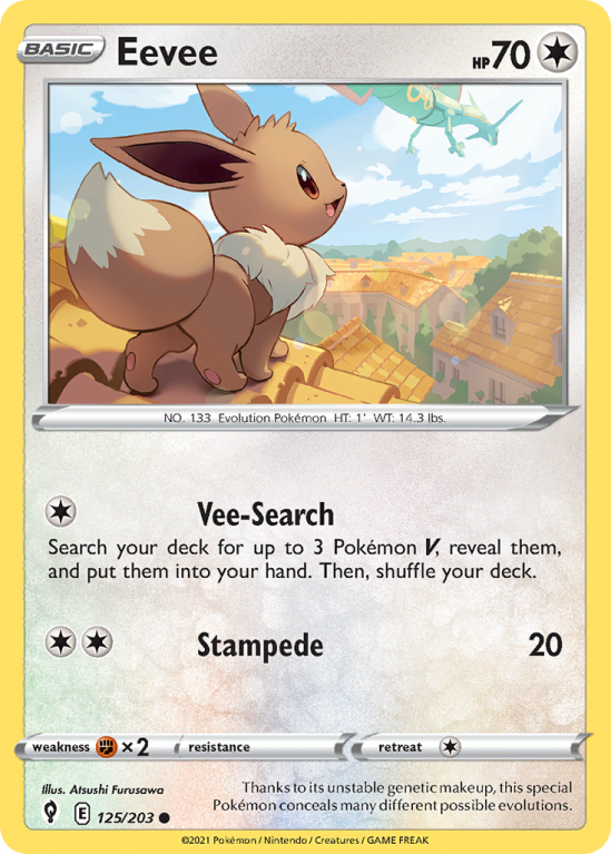 Eevee 125/203 Sword & Shield Evolving Skies