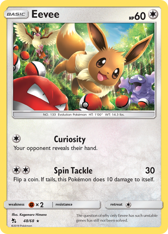 Eevee 48/68 Sun & Moon Hidden Fates