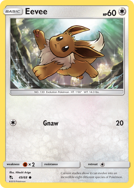 Eevee 49/68 Sun & Moon Hidden Fates