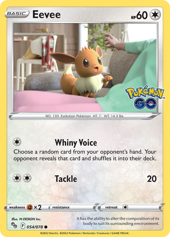 Eevee 54/78 Sword & Shield Pokémon GO