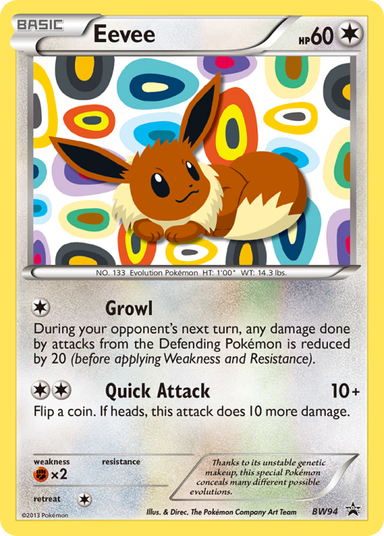 Eevee BW94/101 Black & White BW Black Star Promos