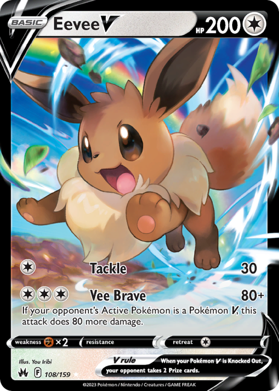 Eevee V 108/159 Sword & Shield Crown Zenith