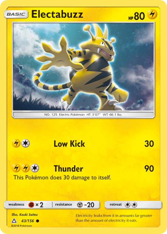 Electabuzz 43/156 Sun & Moon Ultra Prism