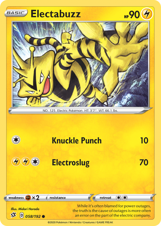 Electabuzz 58/192 Sword & Shield Rebel Clash